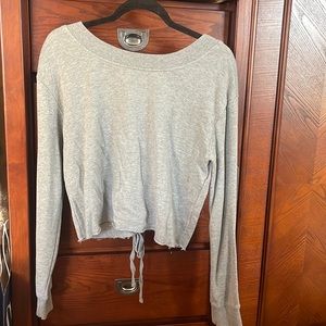 Crop top sweatshirt with tie back
